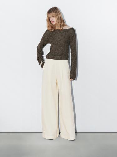 Jersey punto calado - Studio - Beige / Tostado de Zara