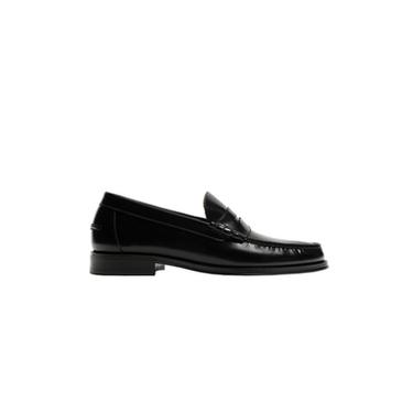 LEATHER PENNY LOAFERS - Black by Zara