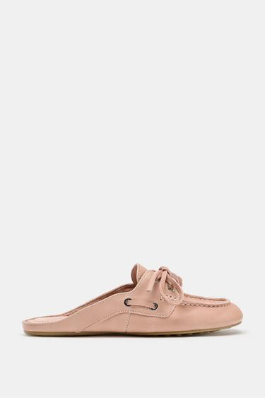 ZAPATO NÁUTICO DESTALONADO PIEL - Rosa de Zara