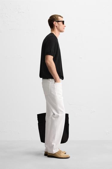 T-SHIRT EN MAILLE MÉLANGE VISCOSE - Noir de Zara - Image 3