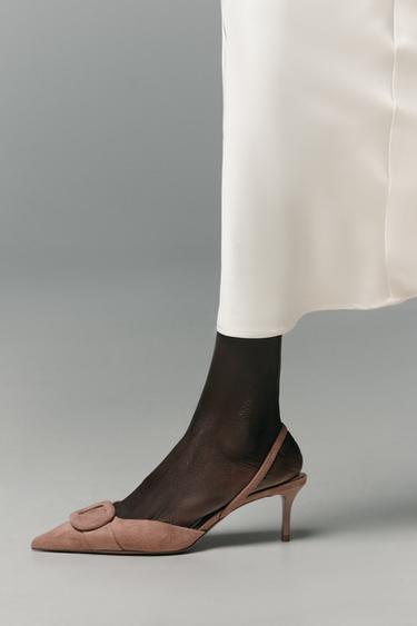SLINGBACK SHOES WITH PIECE DETAIL - Pink by Zara - Image 2