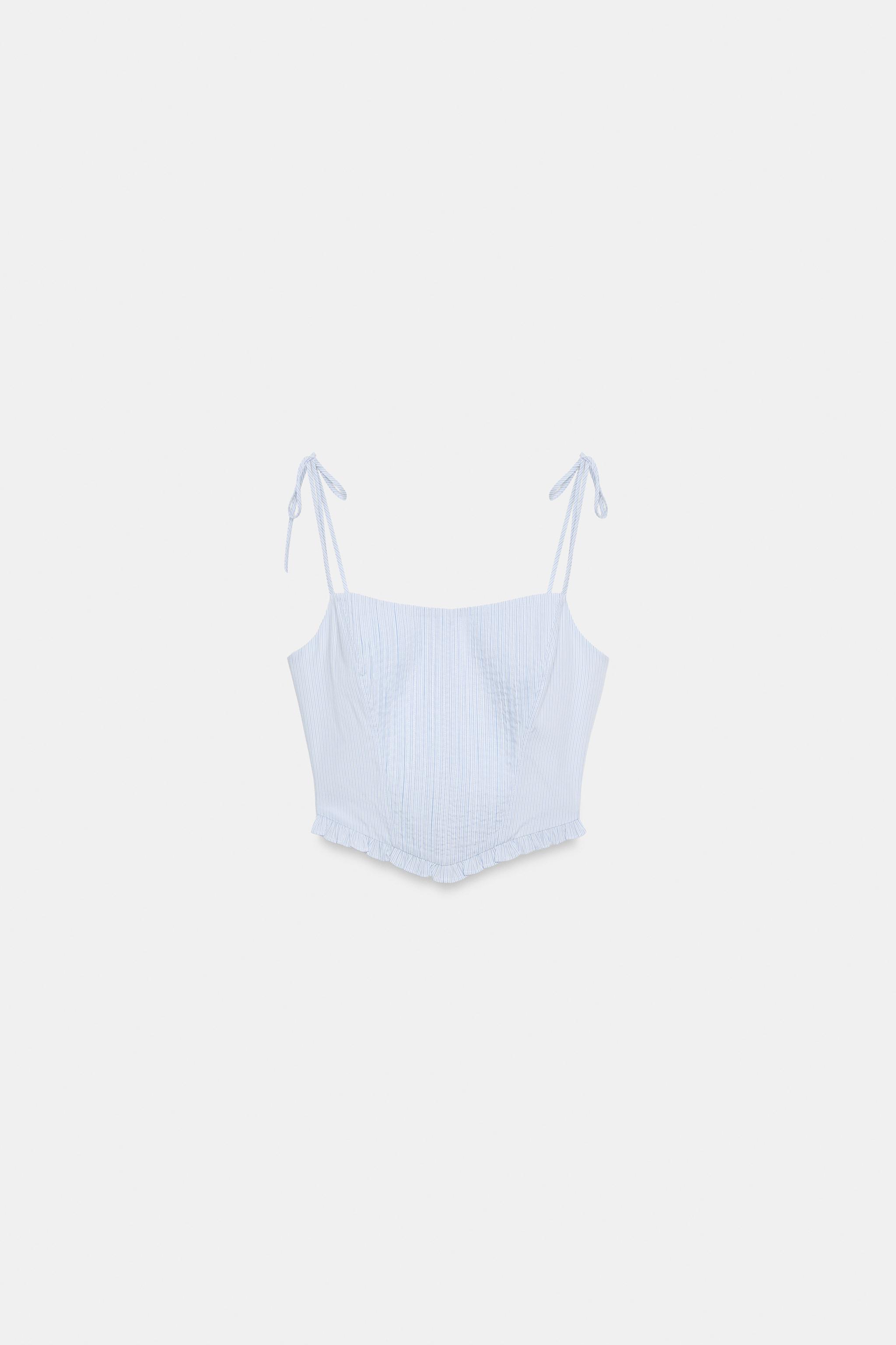 POPLIN CORSET CROP TOP