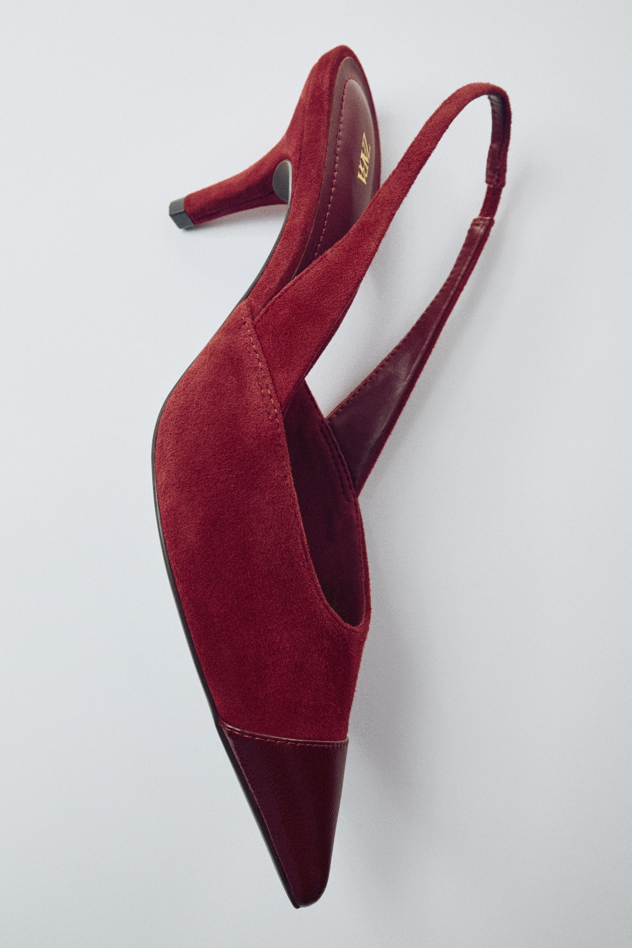 Suede Slingback Heels by Zara