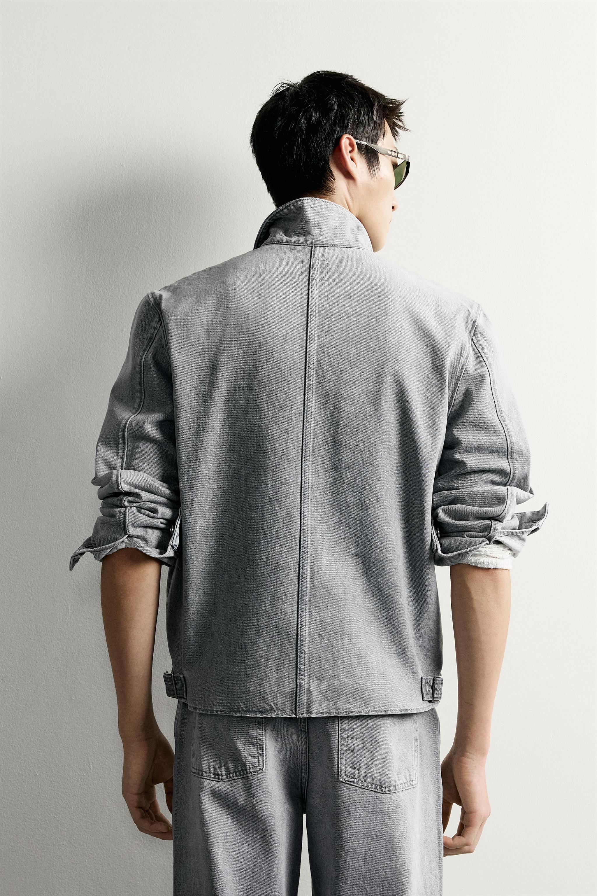 ジップウォッシュ デニムジャケット - グレー | ZARA Japan / 日本