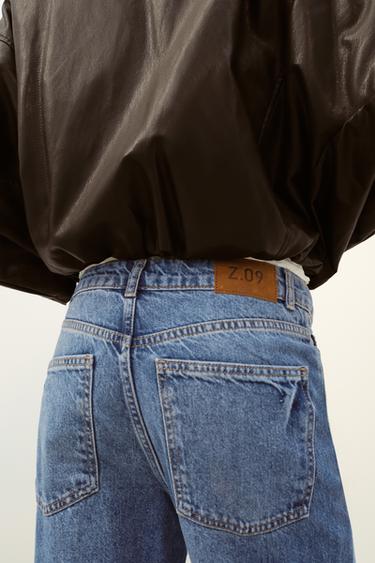 JEANS Z.09 DROIT TAILLE HAUTE CROISÉE COUPE LONGUE - Indigo de Zara - Image 5