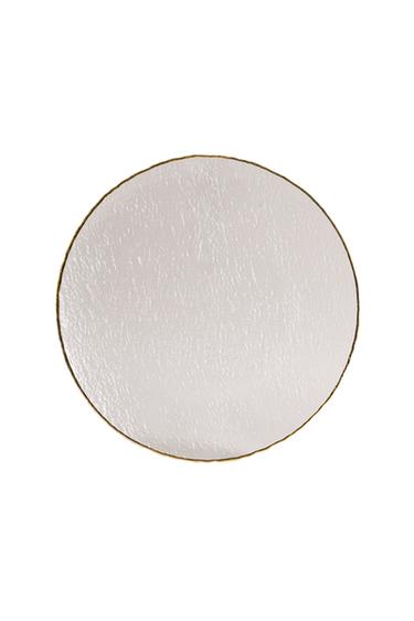 RAISED GLASS SERVICE PLATE WITH A GOLD RIM - Transparent by Zara