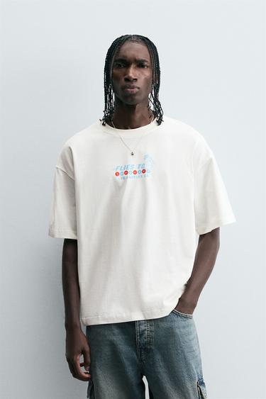 CAMISETA ESTAMPADOS COMBINADOS - Crudo de Zara