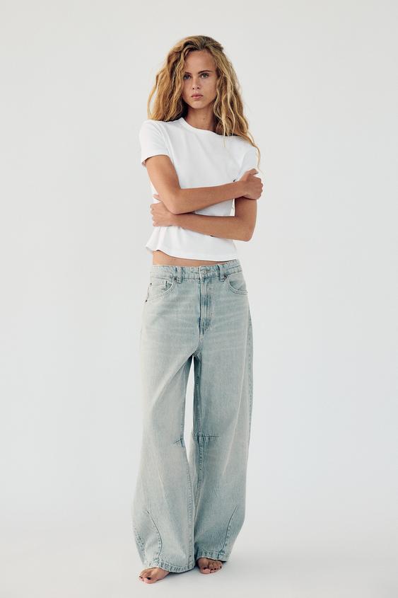 TRF MID-RISE BAGGY BALLOON JEANS - Light blue | ZARA Spain