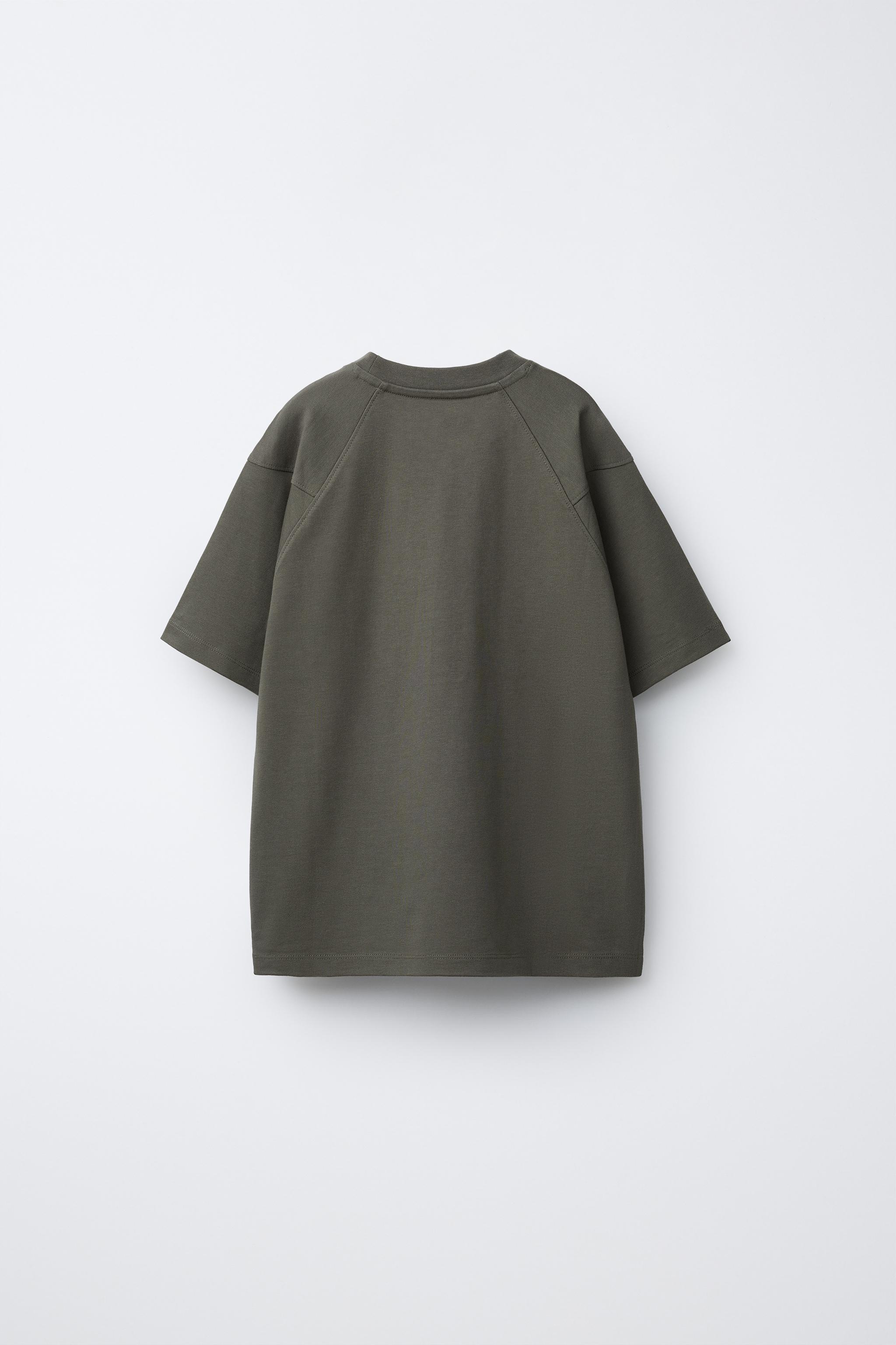 CAMISETA COM PATCH DE TEXTO - Caqui | ZARA Brasil