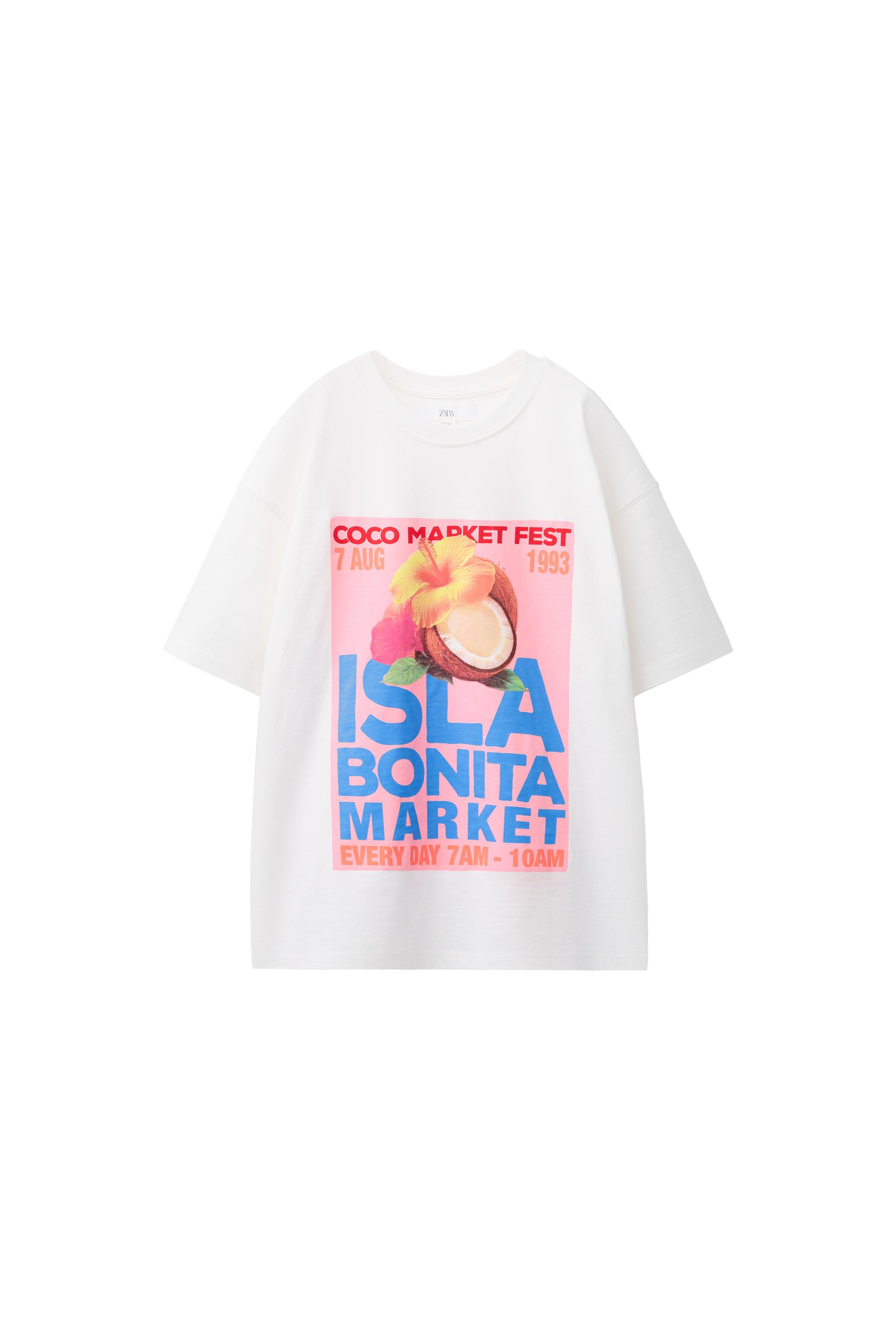 トップス cococo TRICOU CU IMPRIMEU COCO - Alb | ZARA România