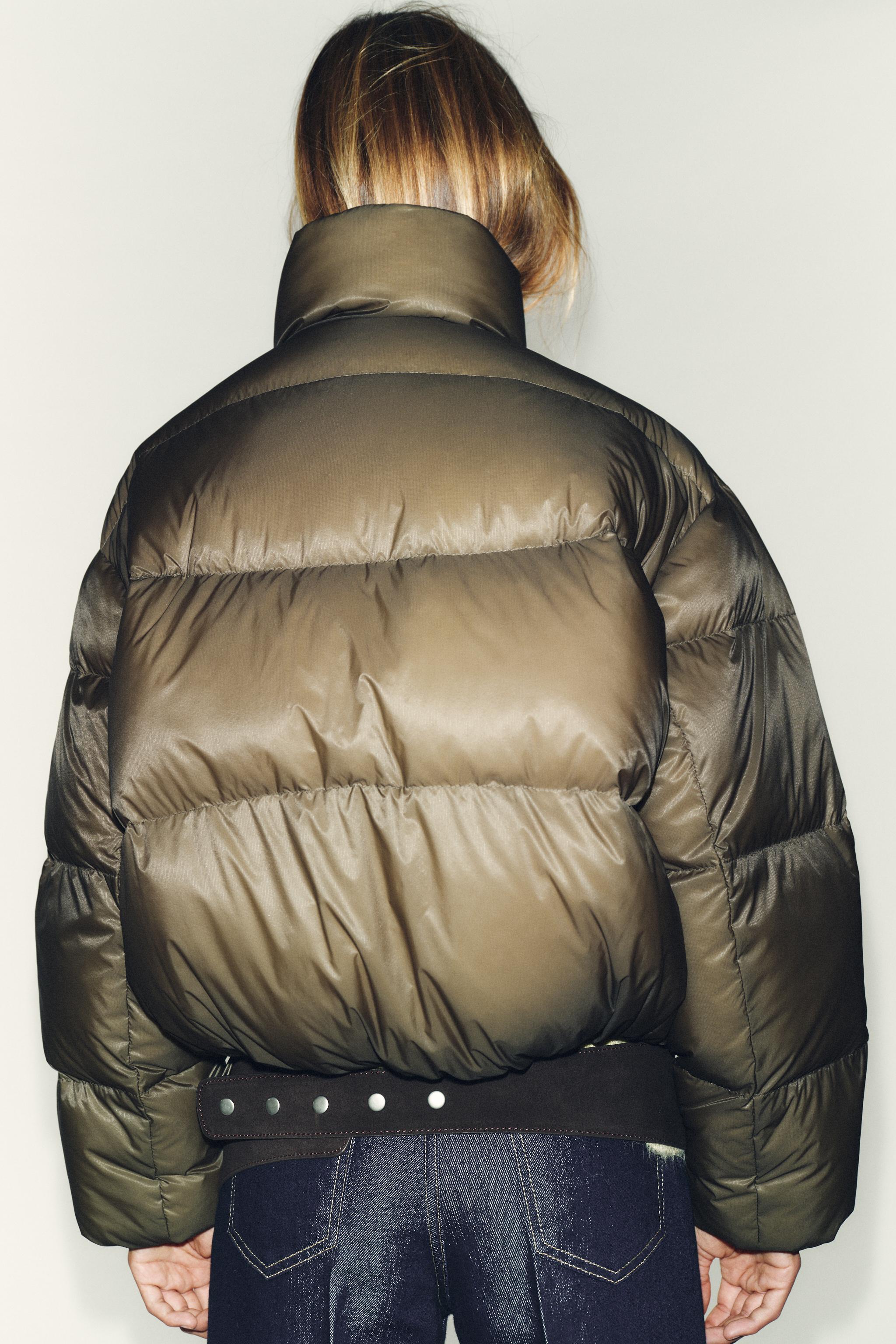 WATER REPELLENT WINDPROOF SHORT DOWN JACKET - Khaki | ZARA Canada