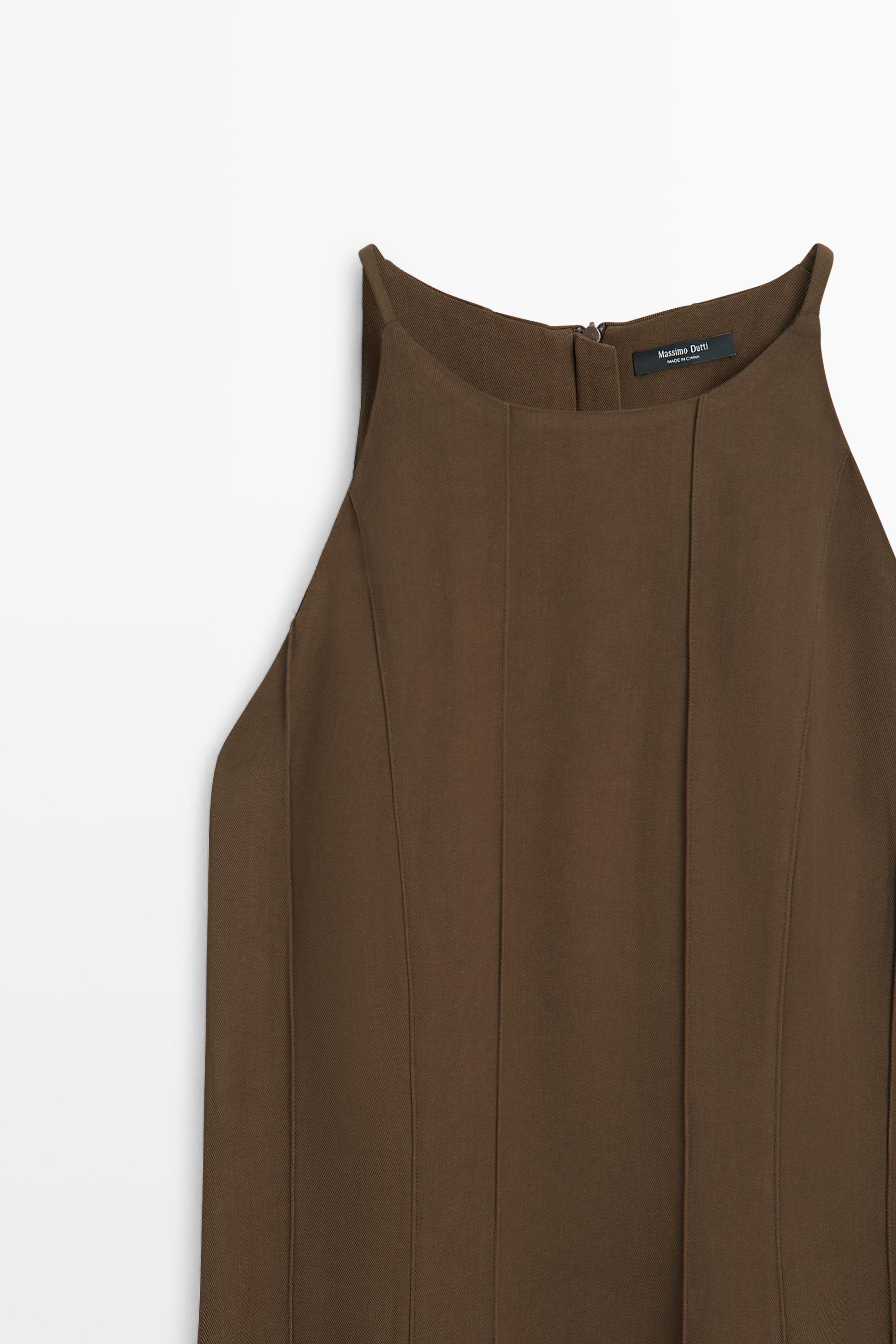 Robe midi encolure américaine