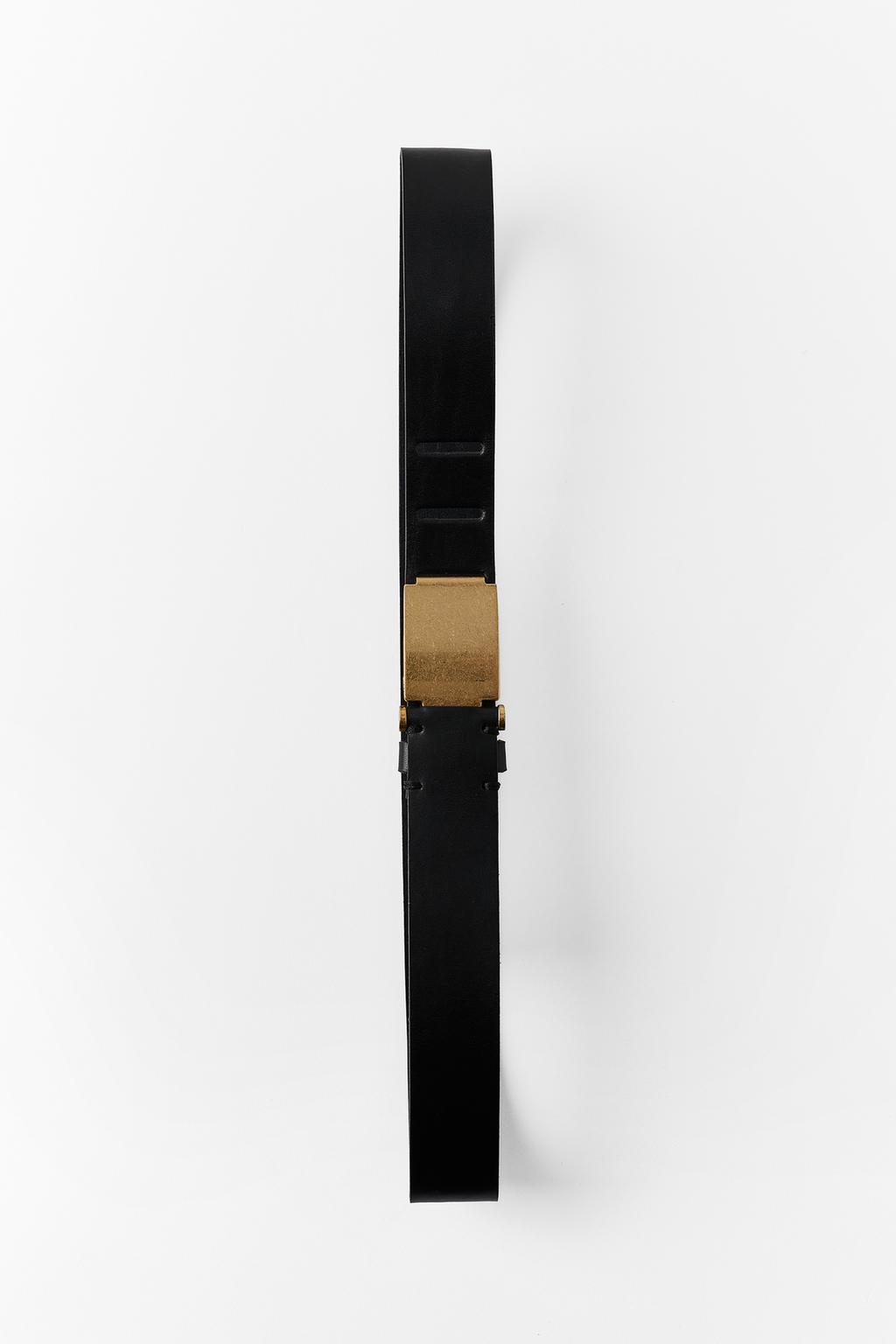 100% LEATHER PLATE BUCKLE BELT
