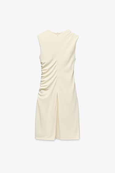DRAPED SHORT DRESS - Ecru by Zara - Image 5