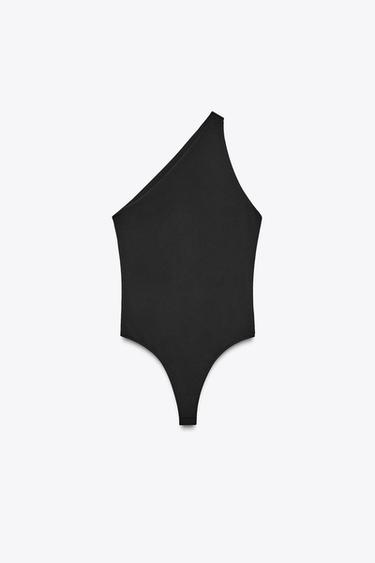 BODY ASYMÉTRIQUE POLYAMIDE - Noir de Zara