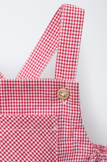 GINGHAM PLAYSUIT - Red / White by Zara - Image 2