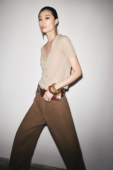 TOP EN MAILLE EXTRAFINE - Sable de Zara - Image 1