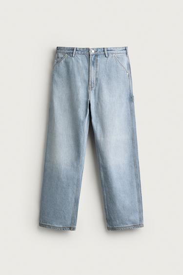 JEANS RELAXED FIT BOLSILLO CARPINTERO - Azul claro de Zara