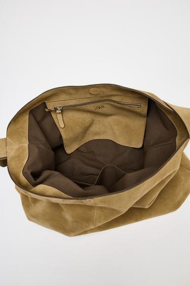MAXI SAC SEAU EN CROÛTE DE CUIR - SABLE/MARRON de Zara - Image 5