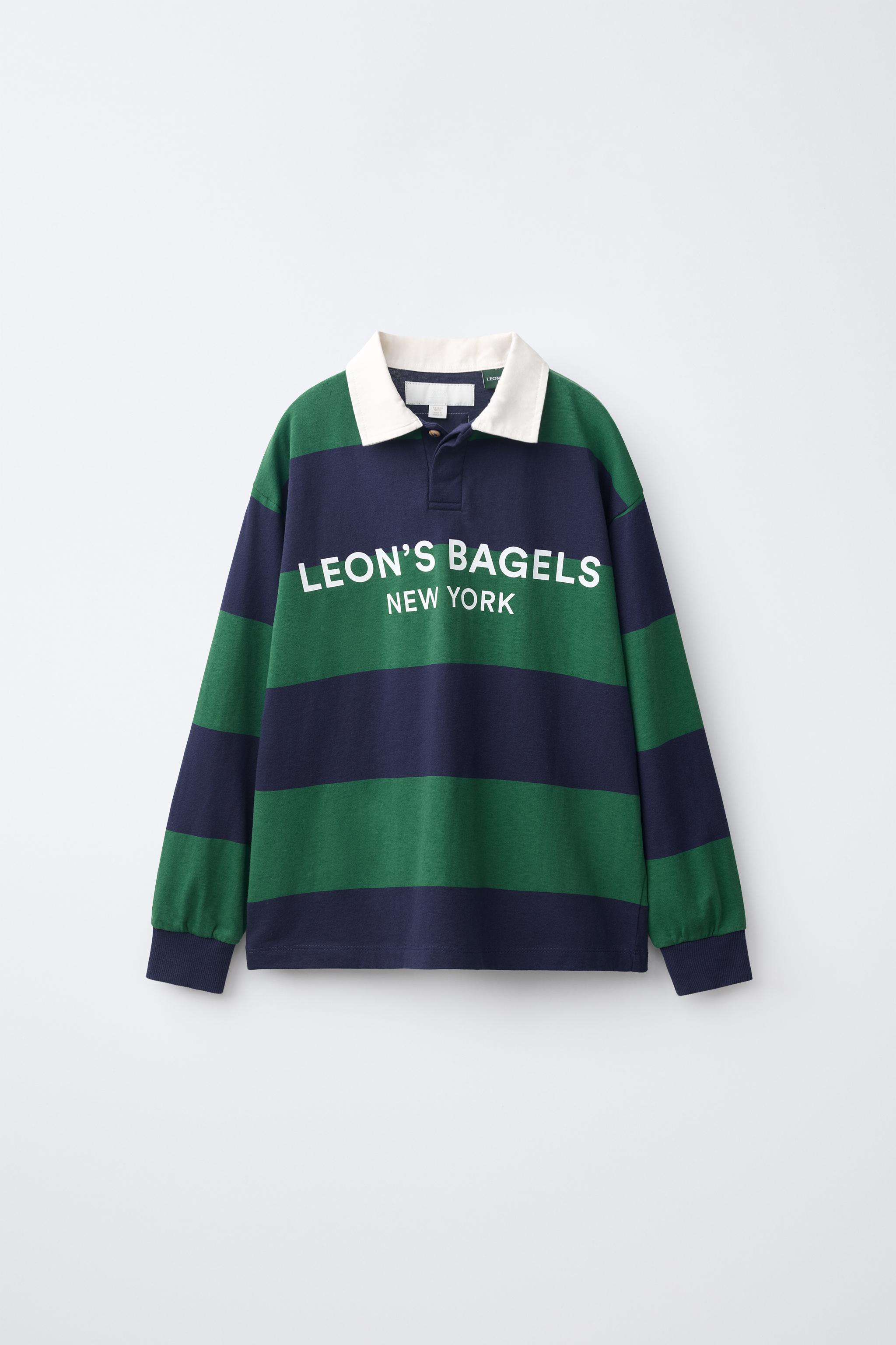LEON'S BAGELS ® STRIPED POLO SHIRT
