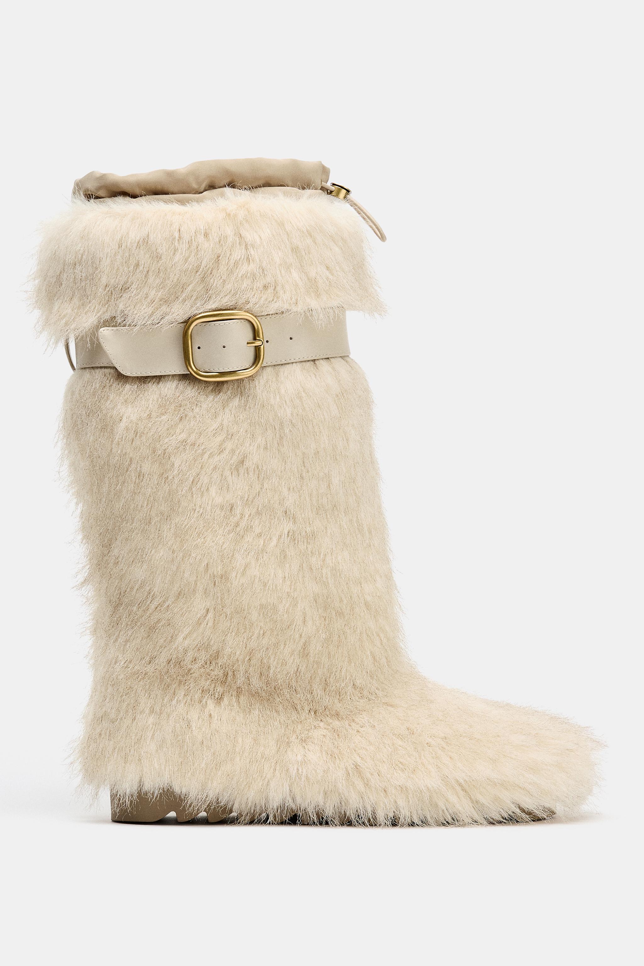 FAUX FUR ANKLE BOOTS WITH STRAP SKI COLLECTION
