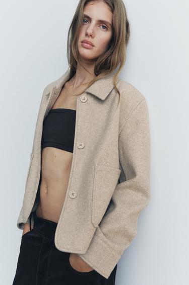 VESTE SOUPLE À POCHES - Sable / Chiné de Zara - Image 1