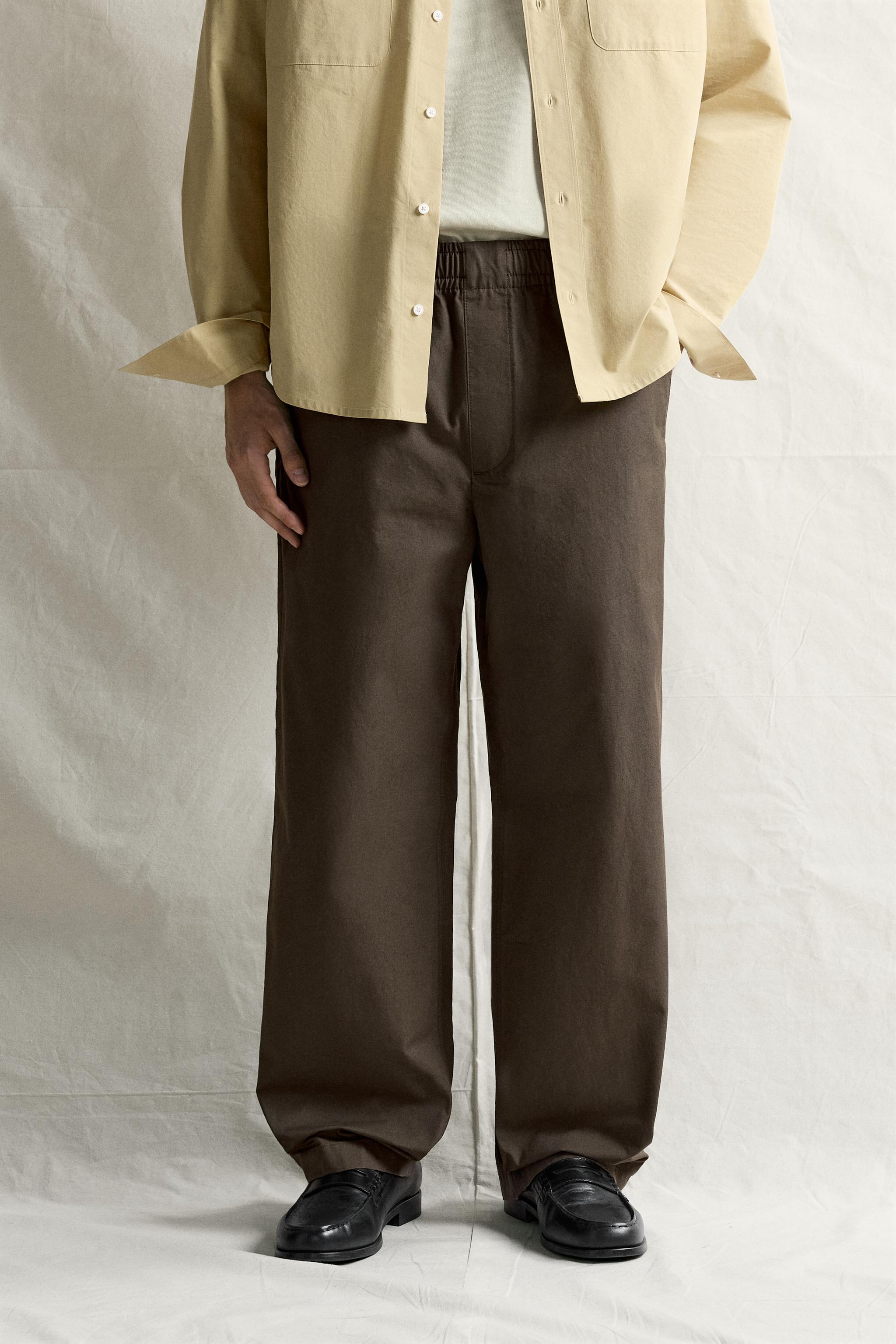 PANTALON COUPE BARREL EN COTON