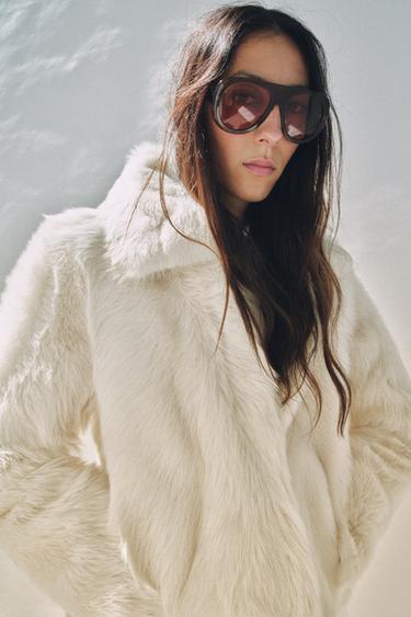 ZW COLLECTION NATURAL SHEEPSKIN COAT - White by Zara - Image 1