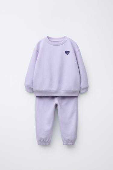 HEART SWEATSHIRT AND JOGGERS TOTAL LOOK - 469 by Zara