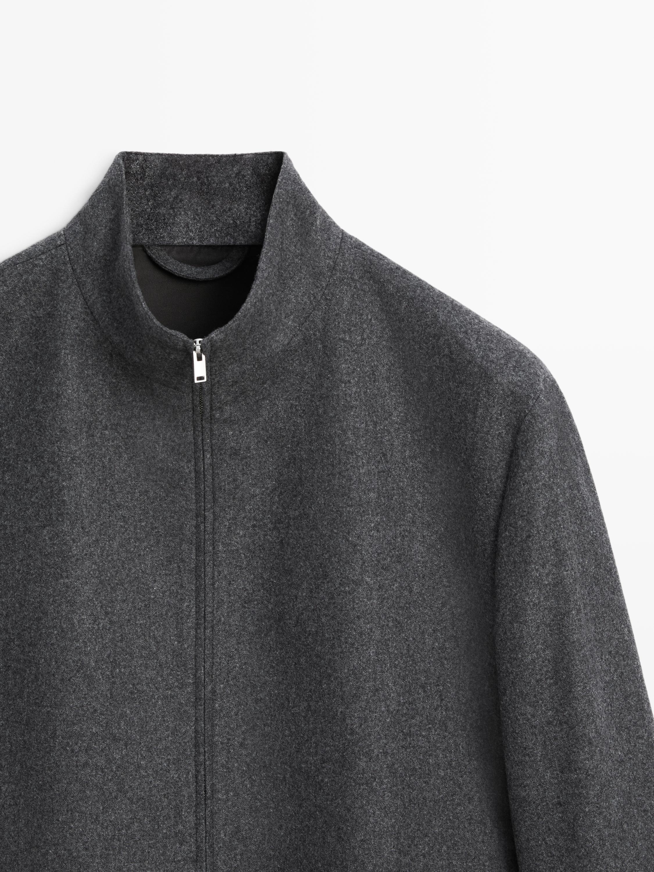 Wool blend bomber jacket