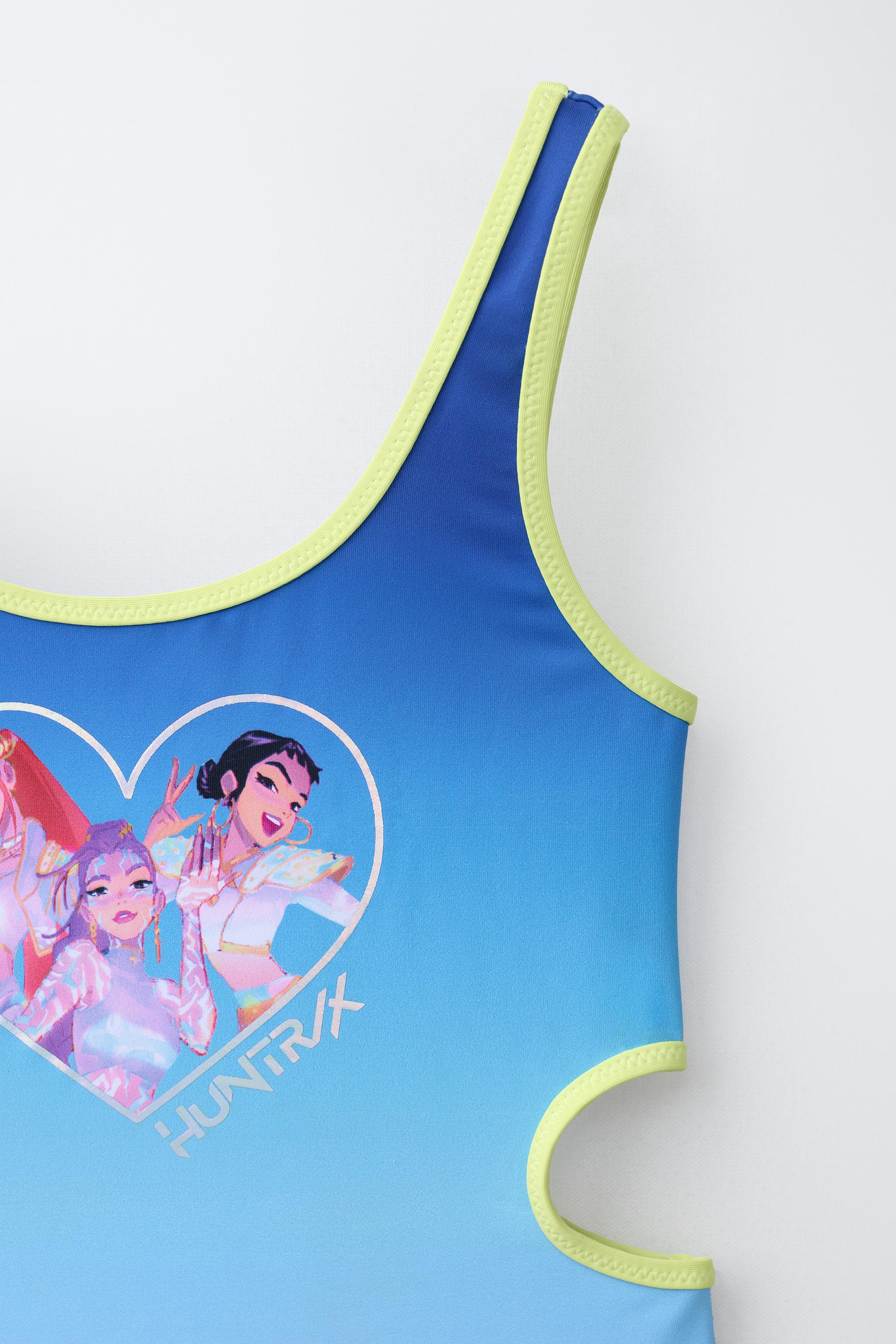 6-14 YEARS/ KPOP DEMON HUNTERS™ NETFLIX © CUT OUT SWIMSUIT - Blue