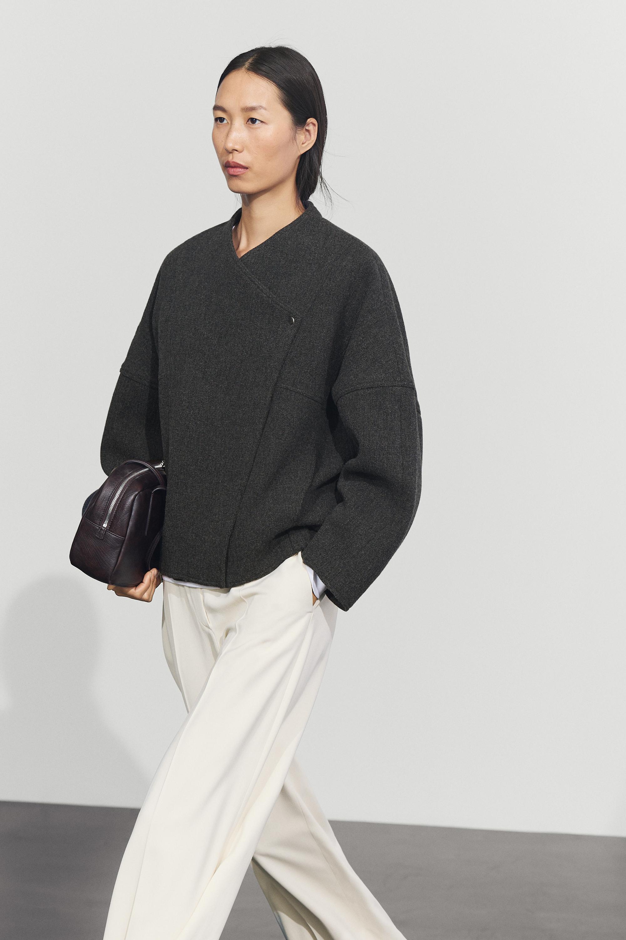 Veste bomber en mélange de laine