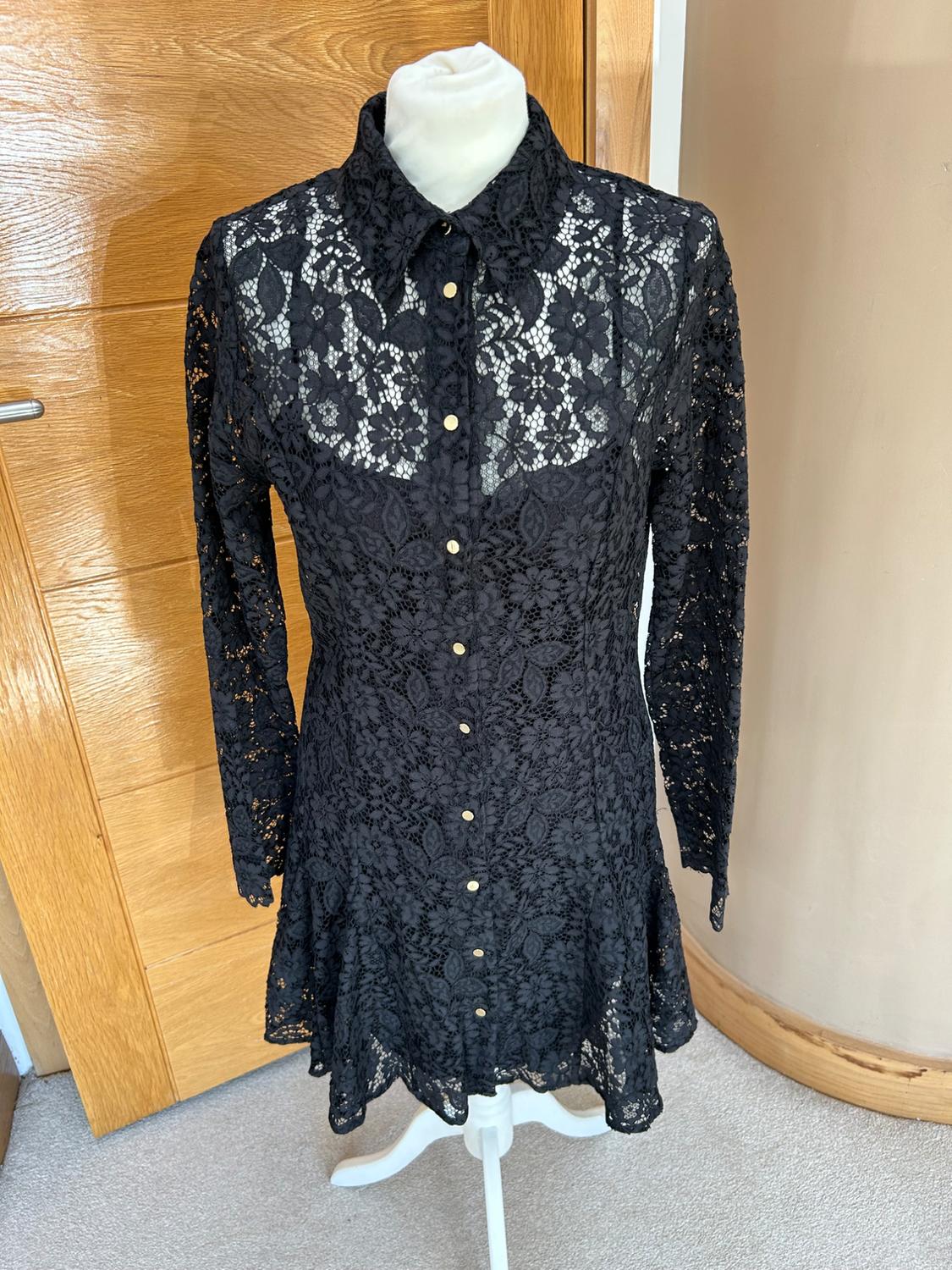 LACE SHIRT DRESS - Image 4