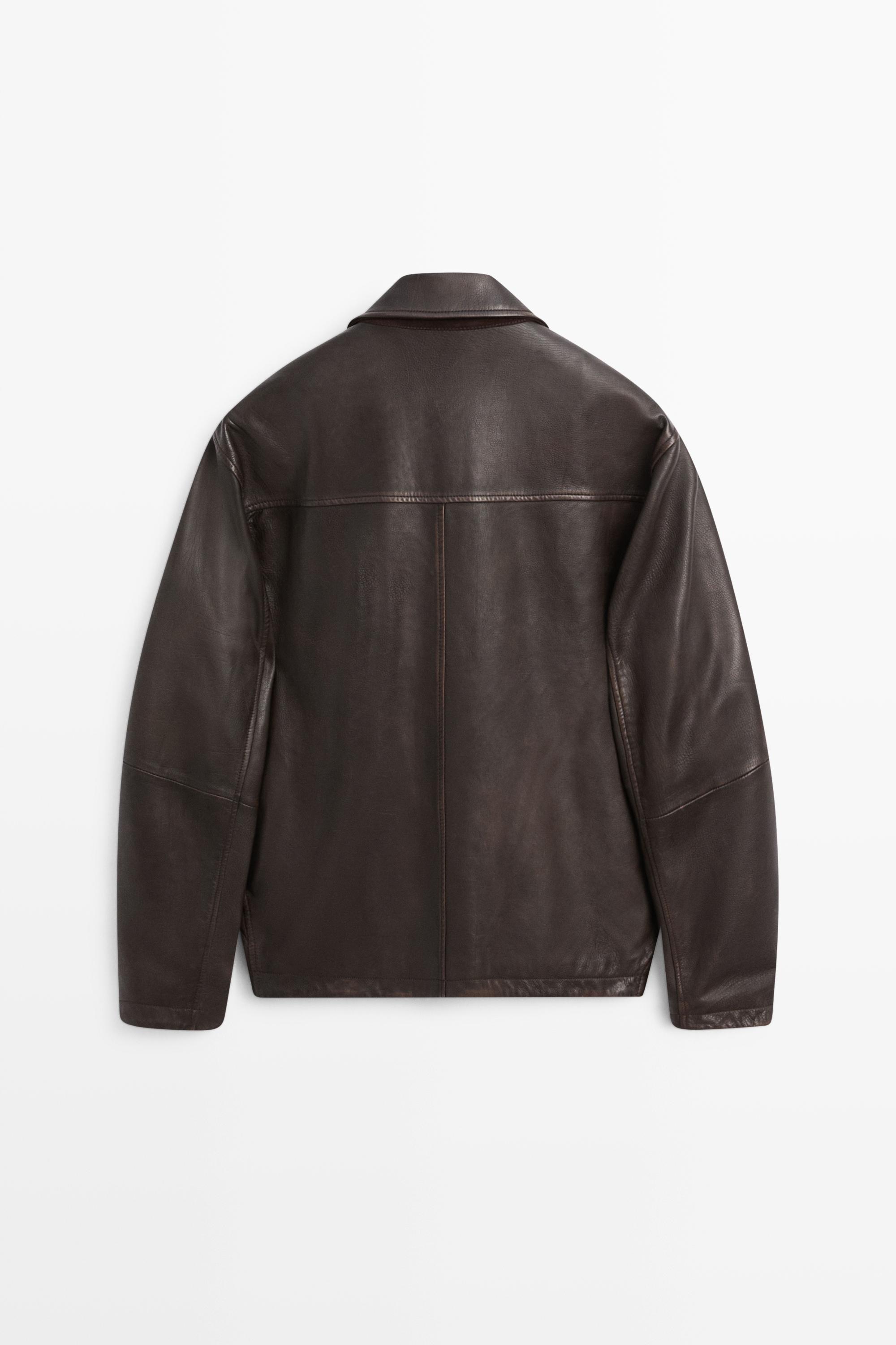 Nappa leather jacket with toggle details