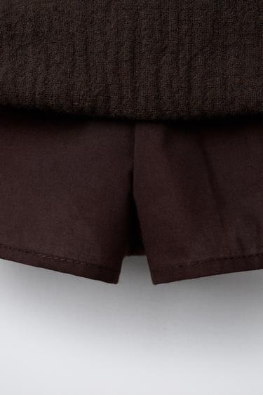 JUPE-SHORT POCHES VOLANTS - Marron de Zara - Image 3