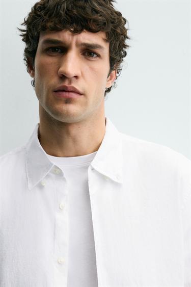 CHEMISE REGULAR FIT 100% LIN - Blanc de Zara - Image 4