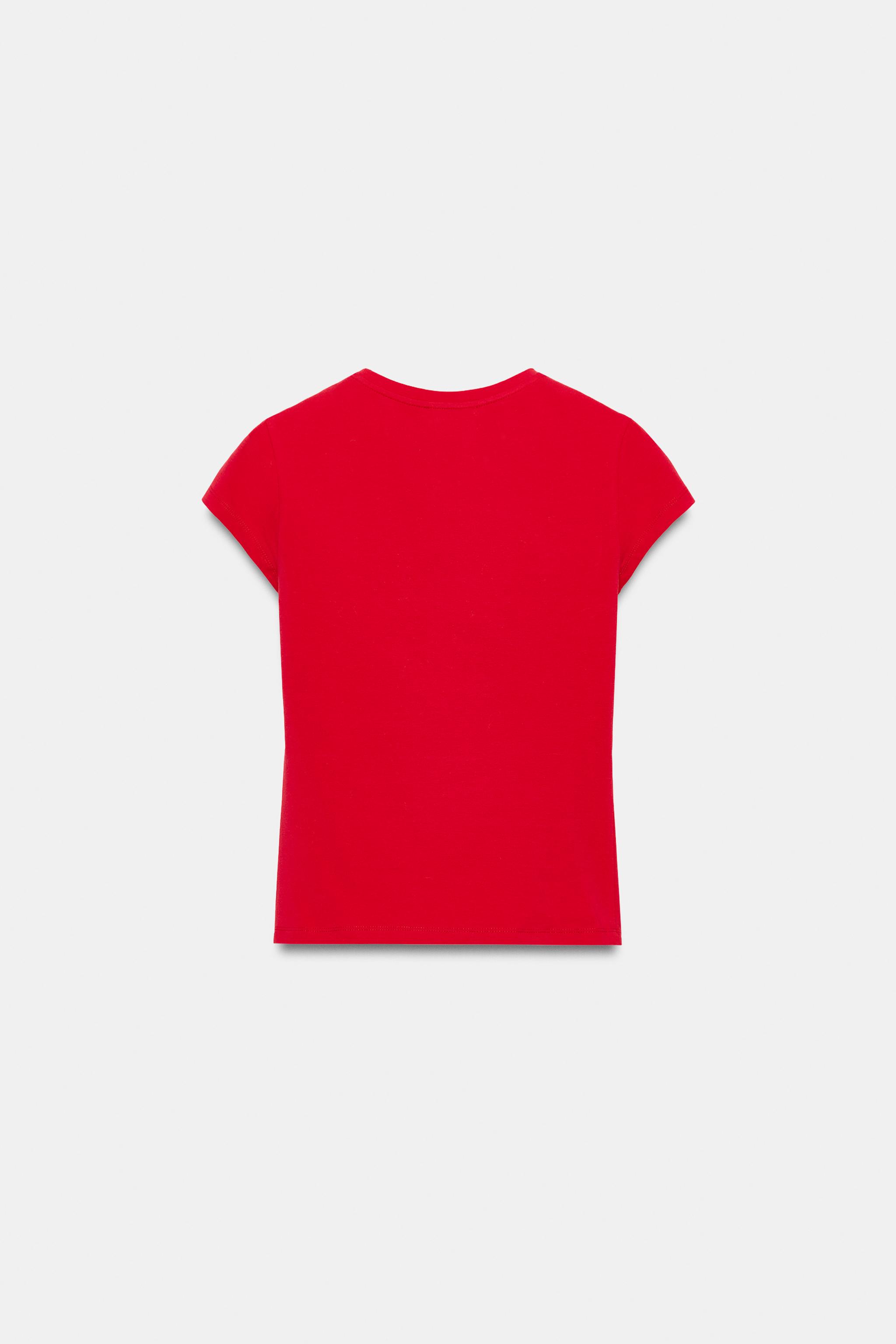 KALP DESENLİ KISA KOLLU T-SHIRT - Görsel 5