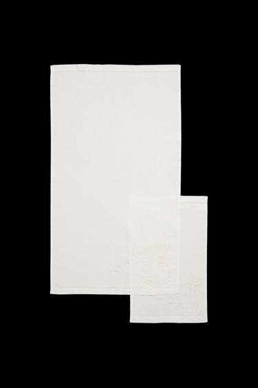 HANDTUCH-PACKUNG SOMMERSTICKEREI (2ER-PACK) - Elfenbein farben von Zara