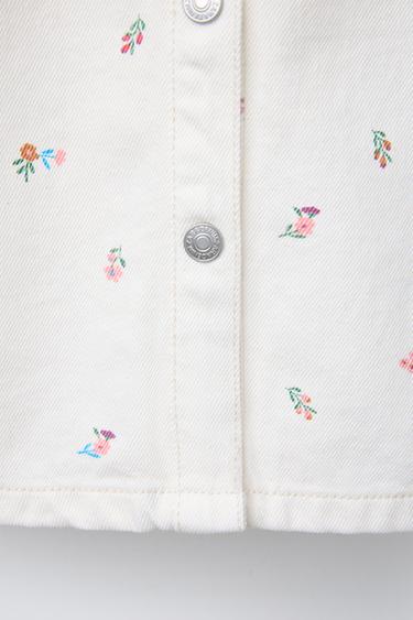 FLORAL TWILL DRESS - Ecru by Zara - Image 3