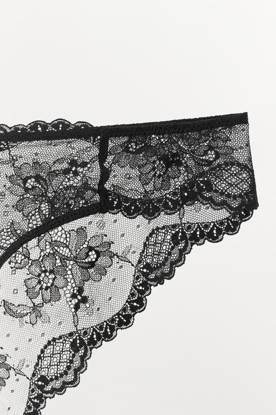 CULOTTE EN DENTELLE - Noir de Zara - Image 5