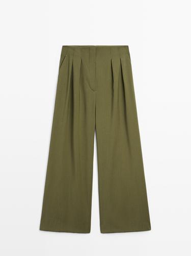Zara 100% wool darted trousers - Studio - Mint Green - Image 0