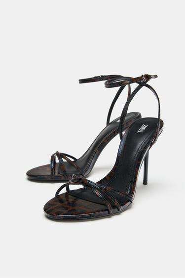 PRINTED HEELED SANDALS - Leopard by Zara