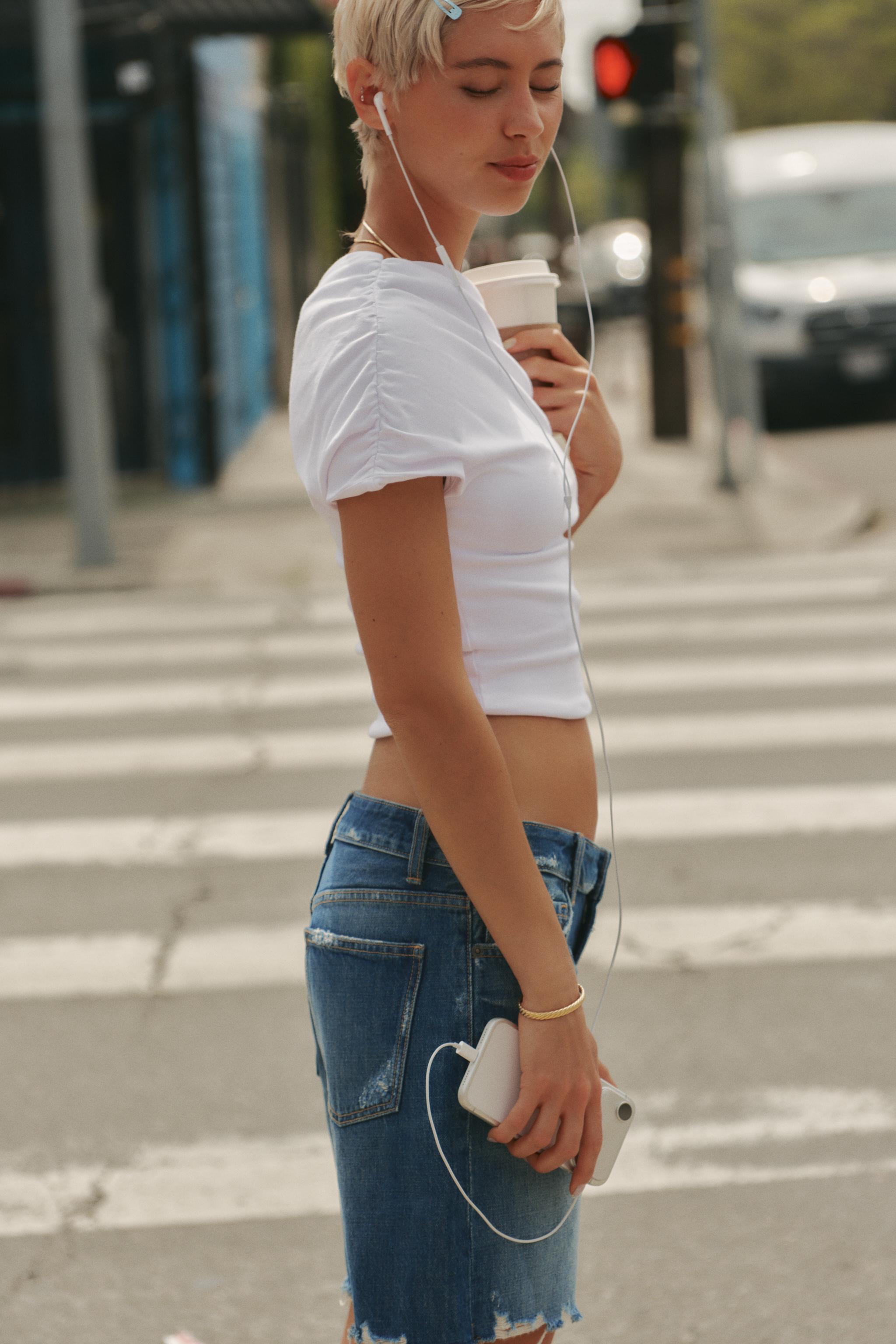 TRF MID RISE DENIM SHORTS