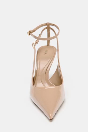 PATENT EFFECT SLINGBACK HIGH HEELS - Beige by Zara - Image 3