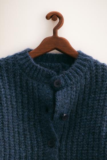 ZARA TIMELESS - CHUNKY KNIT CARDIGAN WITH WOOL - Duck blue de Zara - Image 2