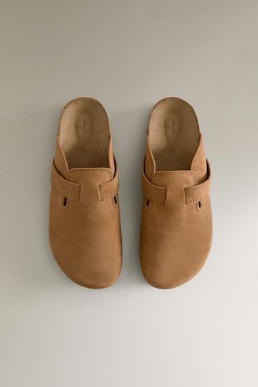 LEATHER CLOGS WITH STRAP - Brown by Zara - Image 2