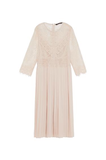 CONTRAST PLEATED DRESS