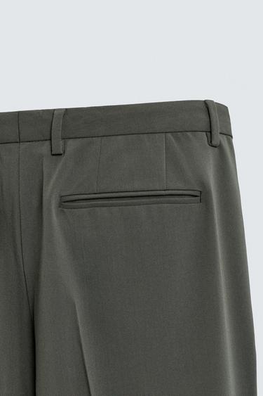 PANTALON DE COSTUME CONFORT - Vert de Zara - Image 7