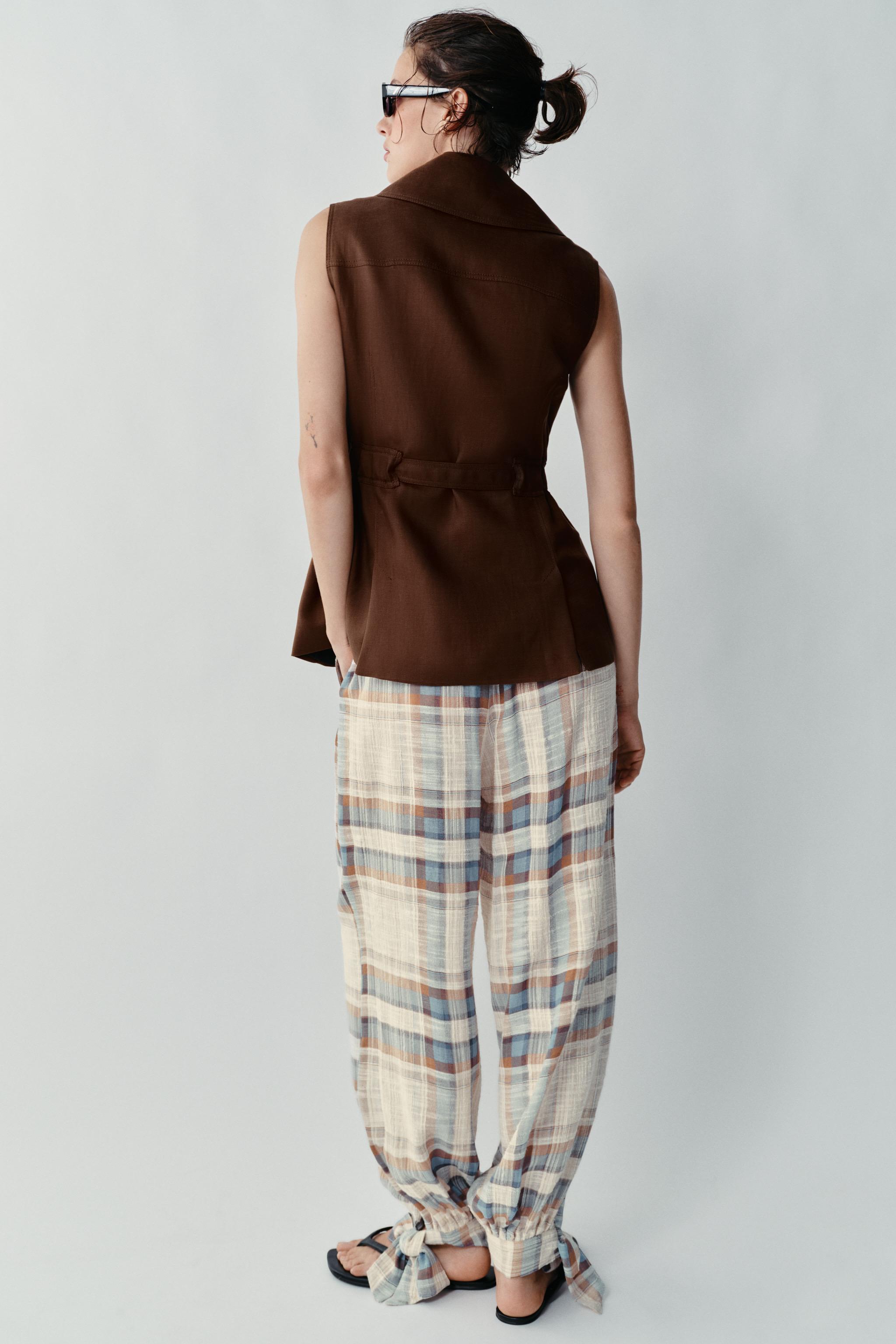 LINEN BELTED VEST