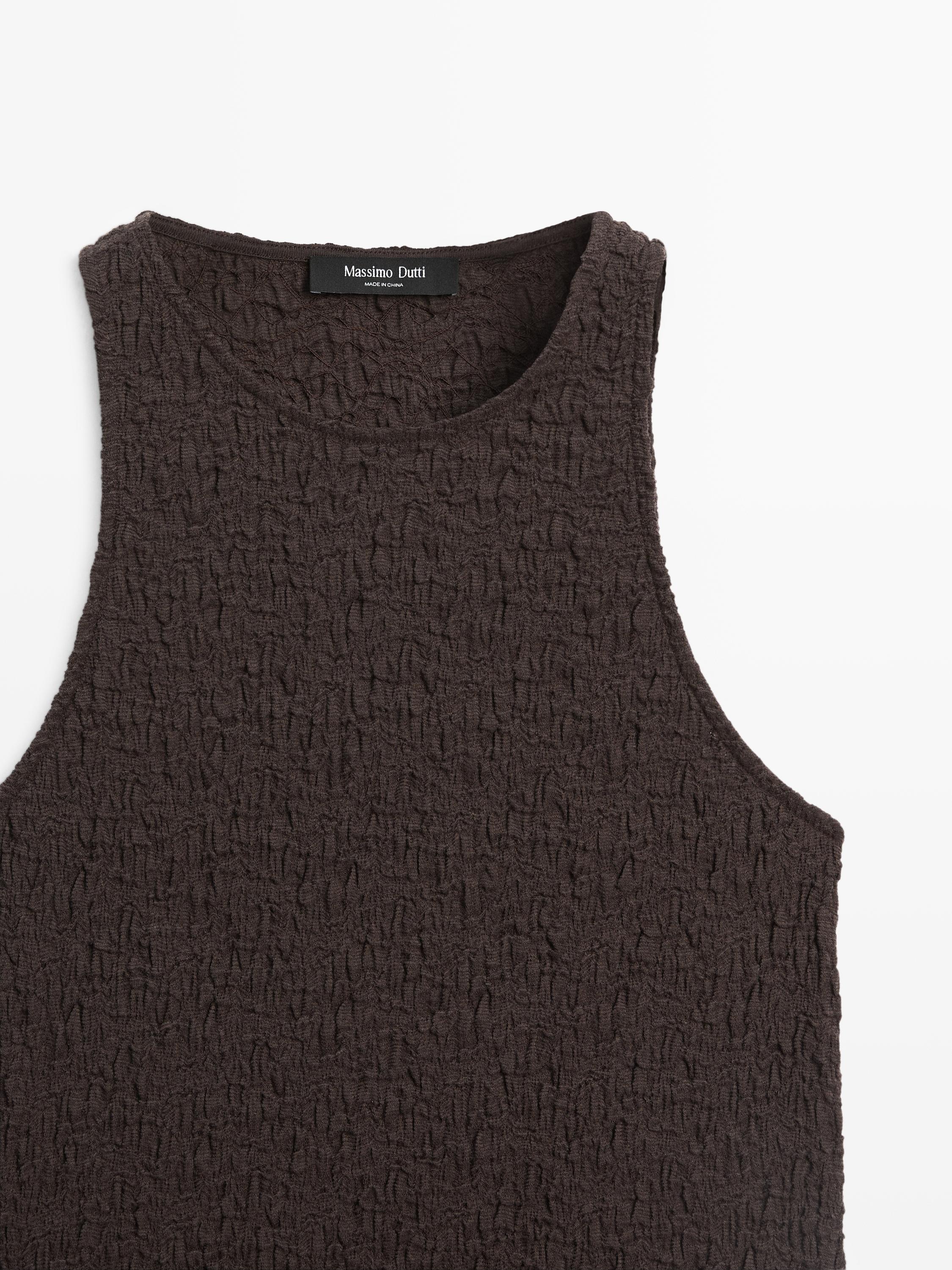 Textured halter top